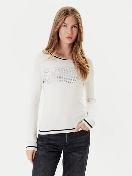 Liu Jo Sport Maglione TF5209 MS49I Écru Regular Fit