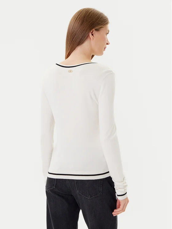 Liu Jo Sport Maglione TF5209 MS49I Écru Regular Fit
