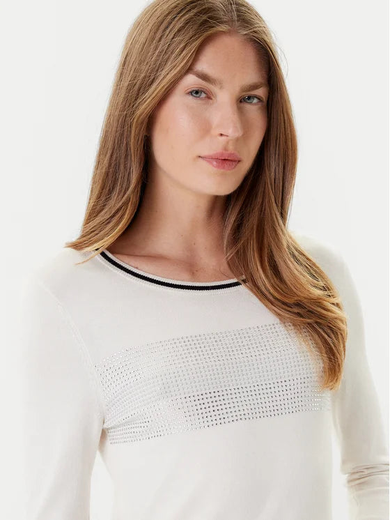 Liu Jo Sport Maglione TF5209 MS49I Écru Regular Fit