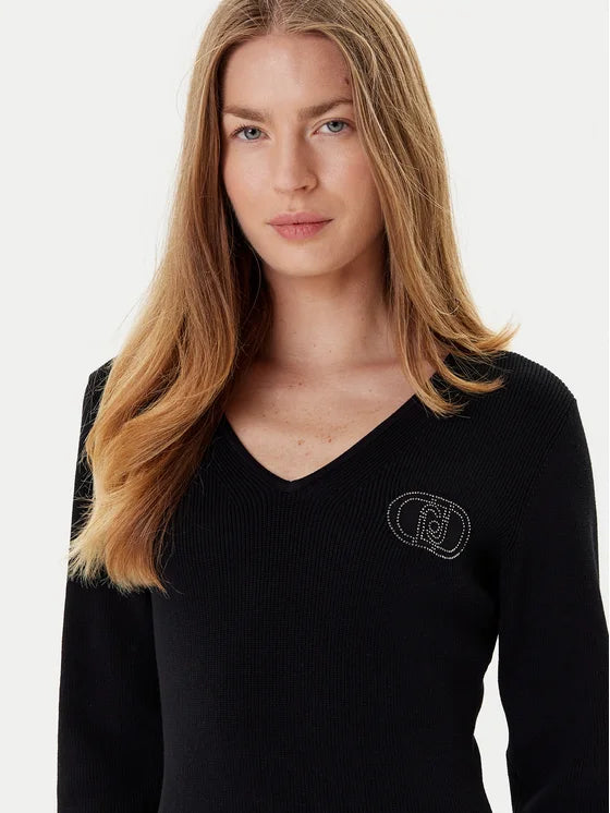 Liu Jo Vestito di maglia TF5253 MS63L Nero Regular Fit