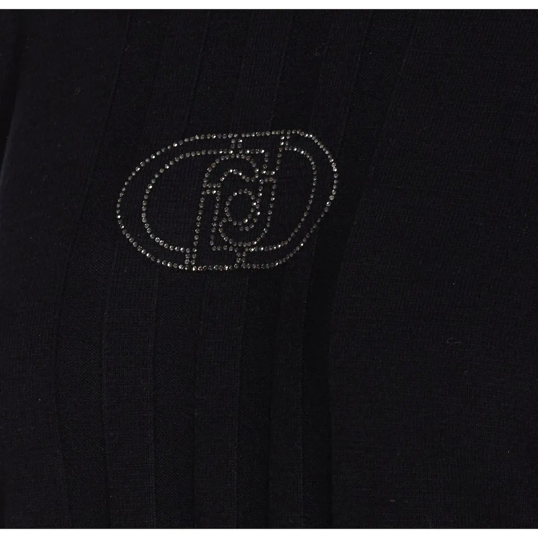 Maglia LIUJO Articolo TF5078M63L COLORE NERO\BIANCO LOGO STRASS