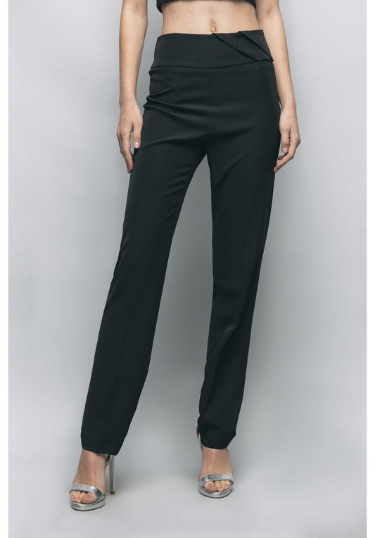 Pantalon cigarette en cady avec pendentif logo - GBDP16090 - GAELLE PARIS