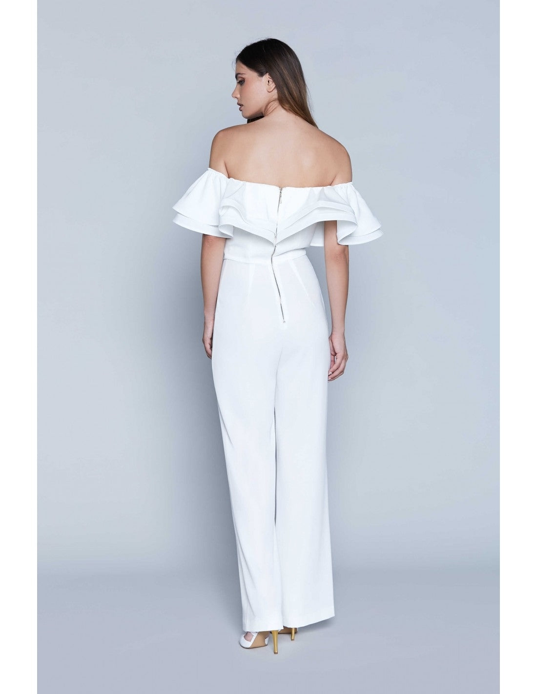 WONDERFUL Relish jumpsuit long M/M boat neckline w/rouches RCP2207006004
