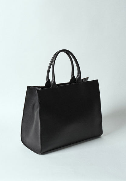 Wide Shopper In Black Faux Leather - Gaëlle Paris item GBADP4783-V1