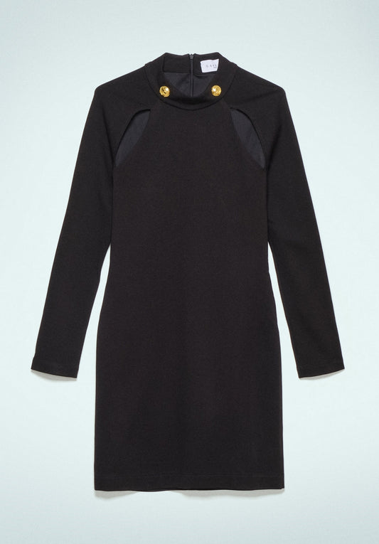 Short Black Milano Stitch Dress - Gaëlle Paris SKU: GBDP18914-V2 €195.00