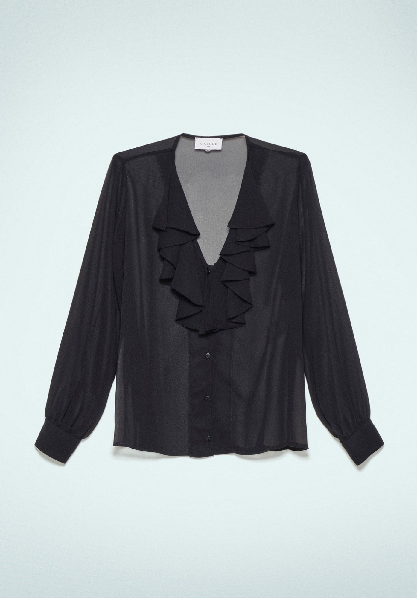 Black Chiffon Blouse - Gaëlle Paris article GBDP18741-V2