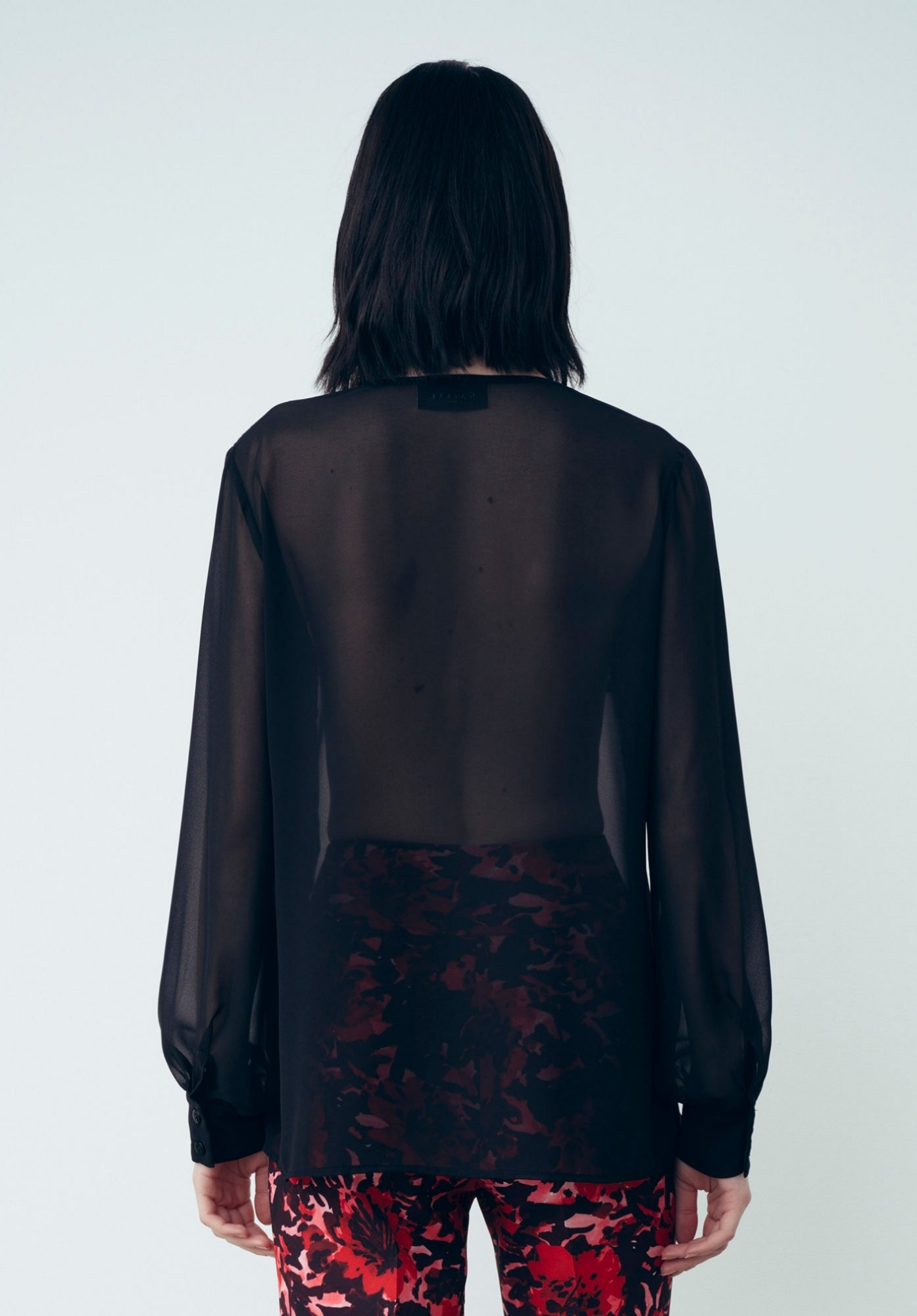 Black Chiffon Blouse - Gaëlle Paris article GBDP18741-V2