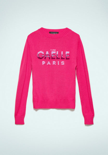 Fuchsia Knitted Pullover - Gaëlle Paris SKU: GBDP19599-V1