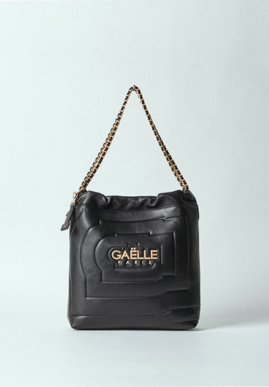 Regular Shopper In Black Faux Leather - Gaëlle Paris item GBADP4683-V1