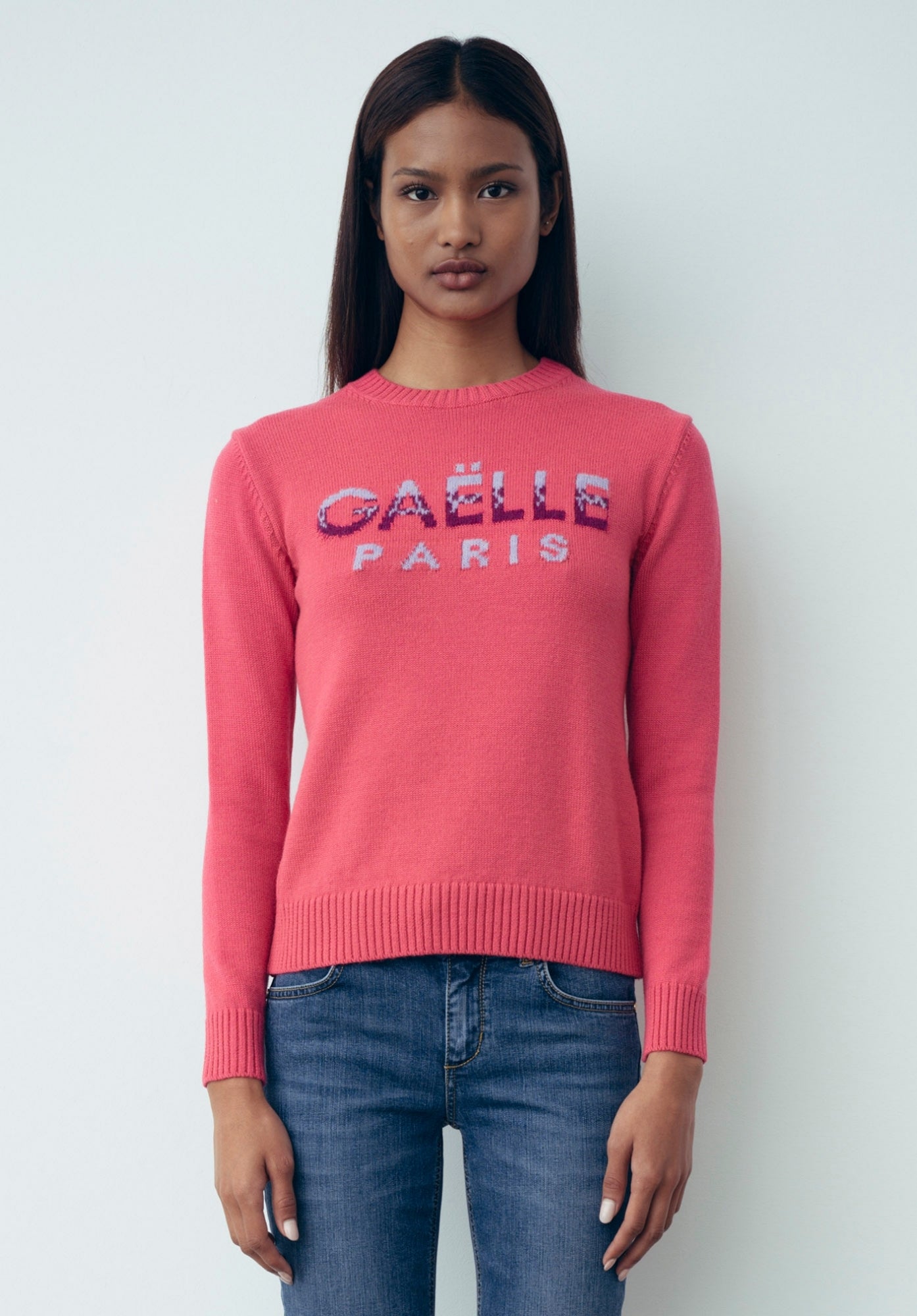 Fuchsia Knitted Pullover - Gaëlle Paris SKU: GBDP19599-V1