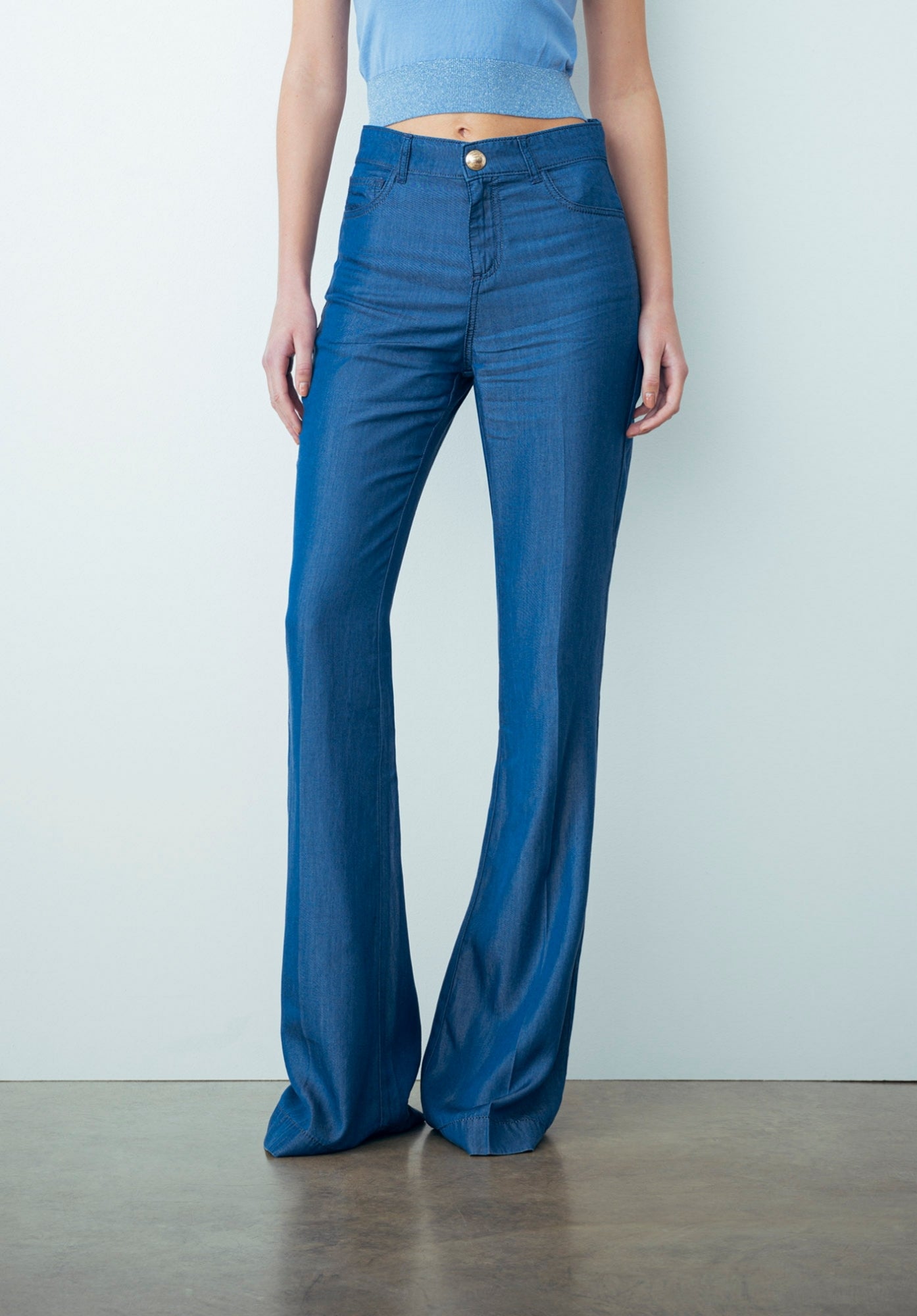 Pantalone Flare In Denim Blu - Gaëlle Paris ARTICOLO  GAABW00313