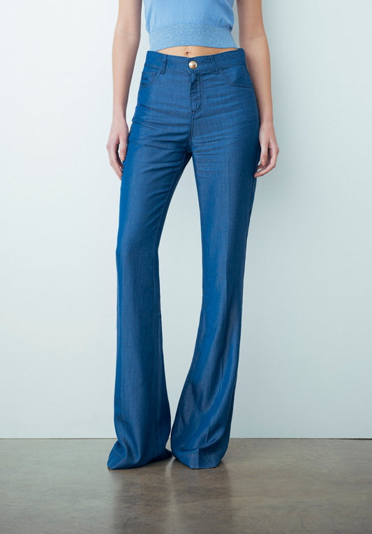 Pantalone Flare In Denim Blu - Gaëlle Paris ARTICOLO  GAABW00313