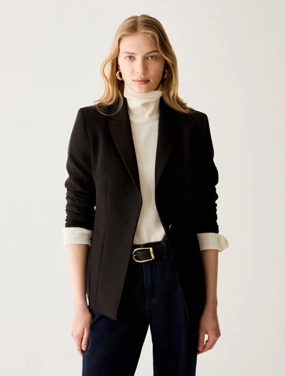 Blazer slim in tessuto tecnico - NERO PENNY BLACK PBPOSSIDO