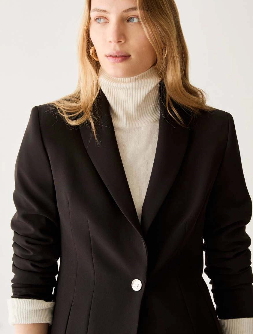 Blazer slim in tessuto tecnico - NERO PENNY BLACK PBPOSSIDO