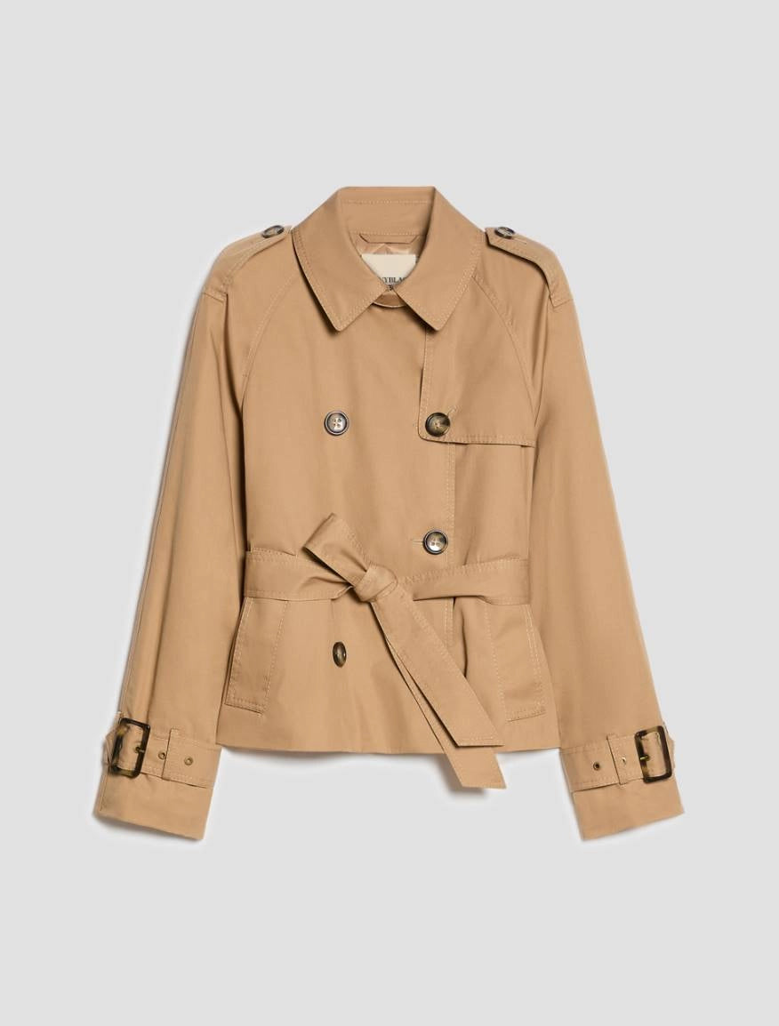 Cropped trench in gabardine - CAMMELLO PENNY BLACK  PBBQUIETE