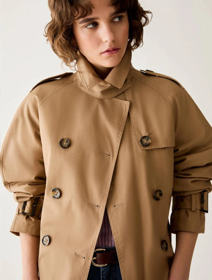 Cropped trench in gabardine - CAMMELLO PENNY BLACK  PBBQUIETE