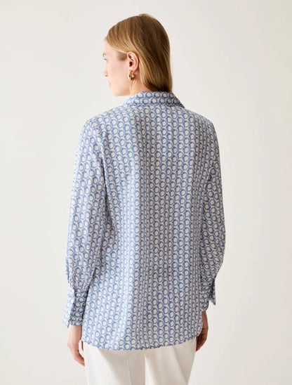 Camicia in raso a fantasia - BIANCO E AZZURRA PENNY BLACK PBBRECENTE