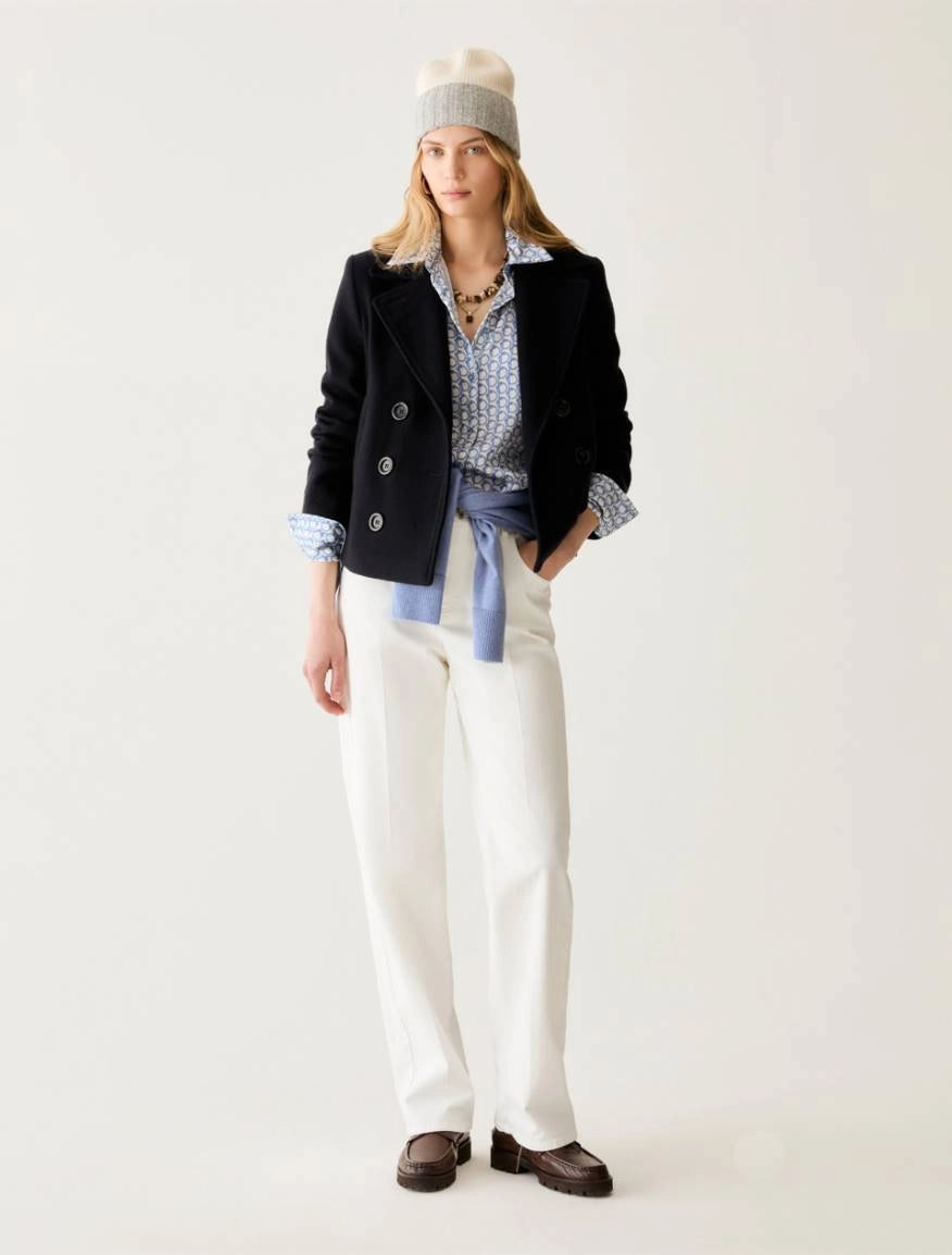 Camicia in raso a fantasia - BIANCO E AZZURRA PENNY BLACK PBBRECENTE