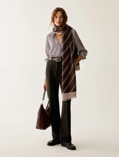 Camicia in raso a fantasia - BIANCO E AZZURRA PENNY BLACK PBBRECENTE