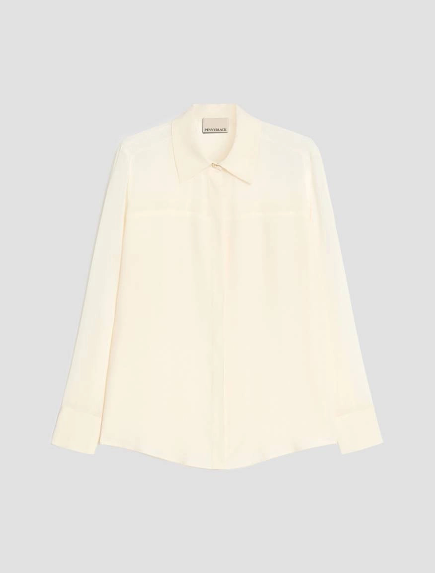 Camicia in mix di materiali - AVORIO PENNY BLACK  PBPMODICO