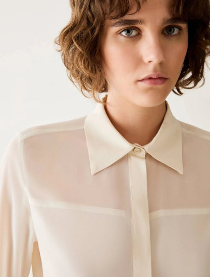 Camicia in mix di materiali - AVORIO PENNY BLACK  PBPMODICO