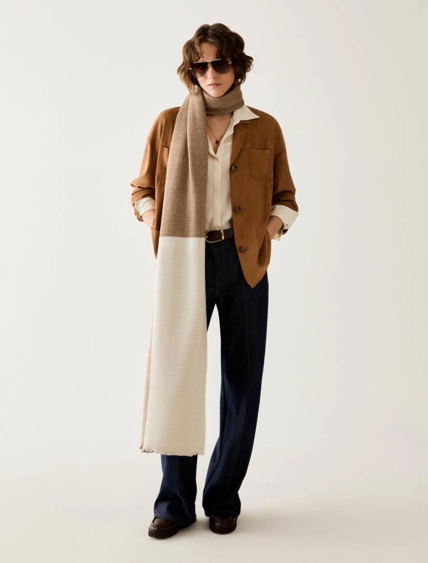Camicia in mix di materiali - AVORIO PENNY BLACK  PBPMODICO