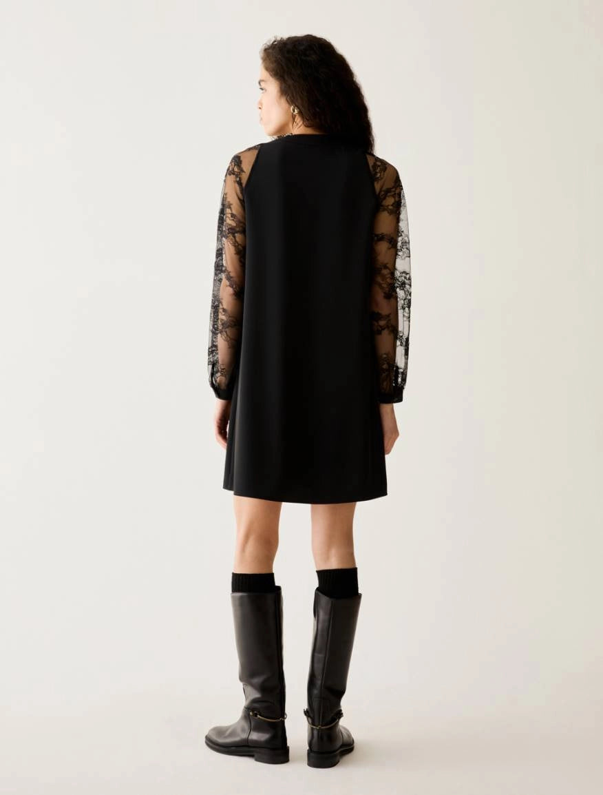 Tunic dress in twill e pizzo - NERO Nome prodotto:  PBPCOLIMBO PENNY BLACK