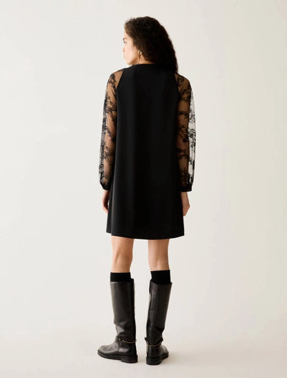 Tunic dress in twill e pizzo - NERO Nome prodotto:  PBPCOLIMBO PENNY BLACK