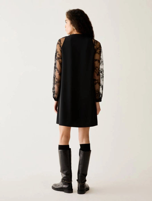 Tunic dress in twill e pizzo - NERO Nome prodotto:  PBPCOLIMBO PENNY BLACK