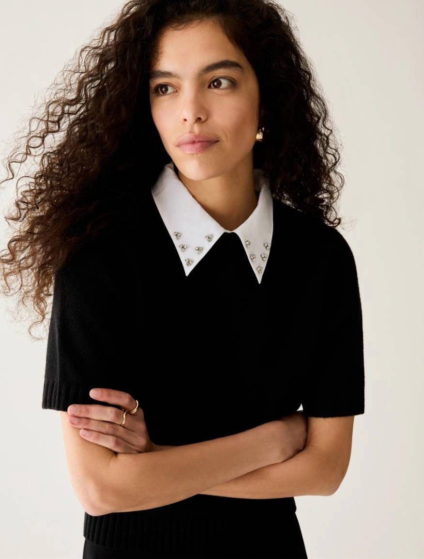 Maglia con colletto ricamato - NERO PENNY BLACK PBPLAMPADA