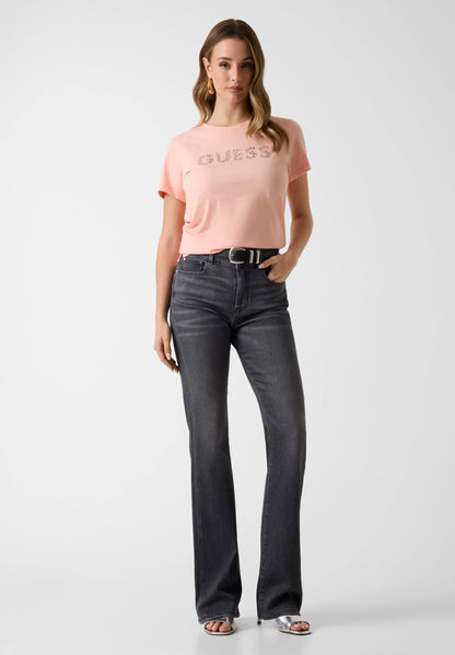 Guess V3BI11J1314 STUDS SCRIPT TEE - T-shirt con stampa