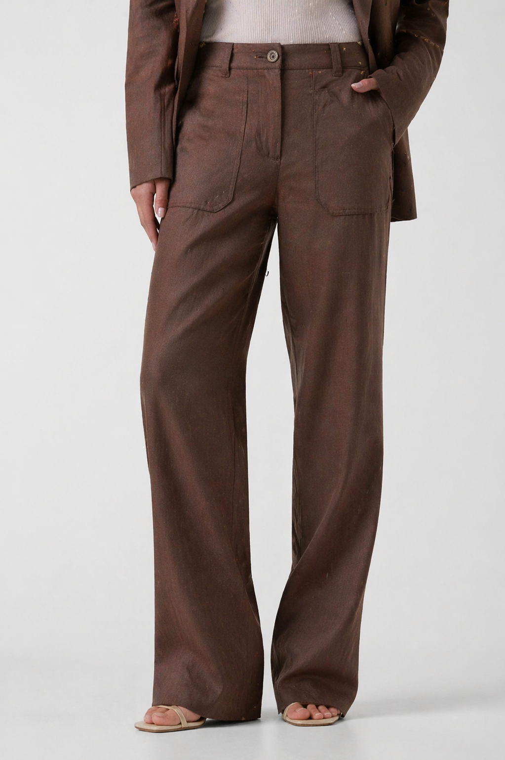 Guess W6GB08W1799 Pantaloni carpenter in misto lino