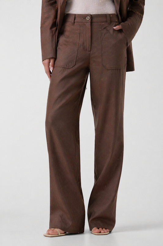 Guess W6GB08W1799 Pantaloni carpenter in misto lino