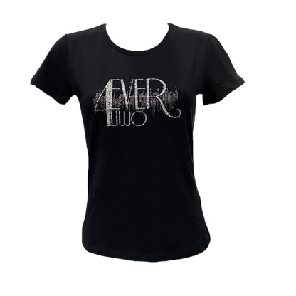T-shirt con logo e strass LIUJO ARTICOLO TA5214JS003 COLORE M9273