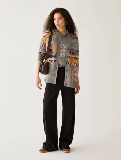 Pantaloni ampi in jersey piqué - NERO PENNY BLACK PBJPASTE
