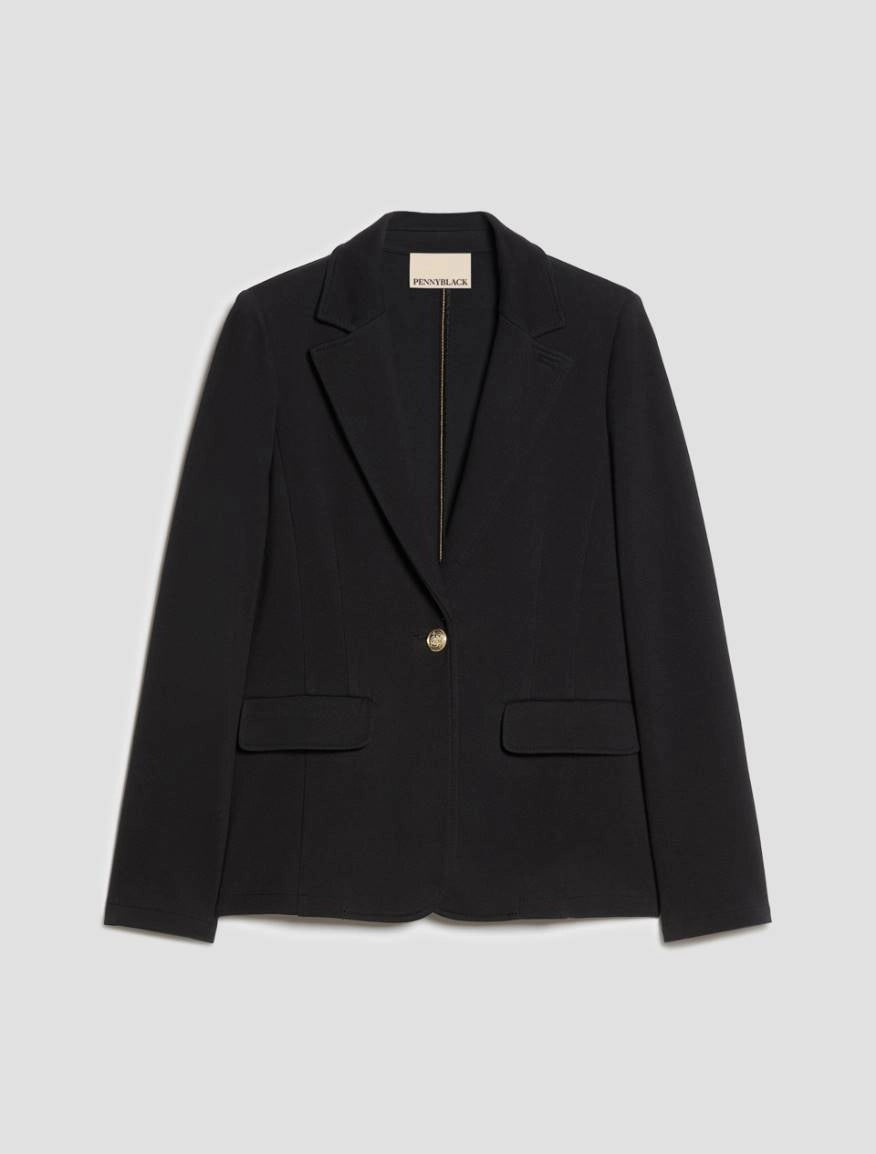 Blazer slim in jersey piqué - NERO PENNY BLACK PBJCABINA