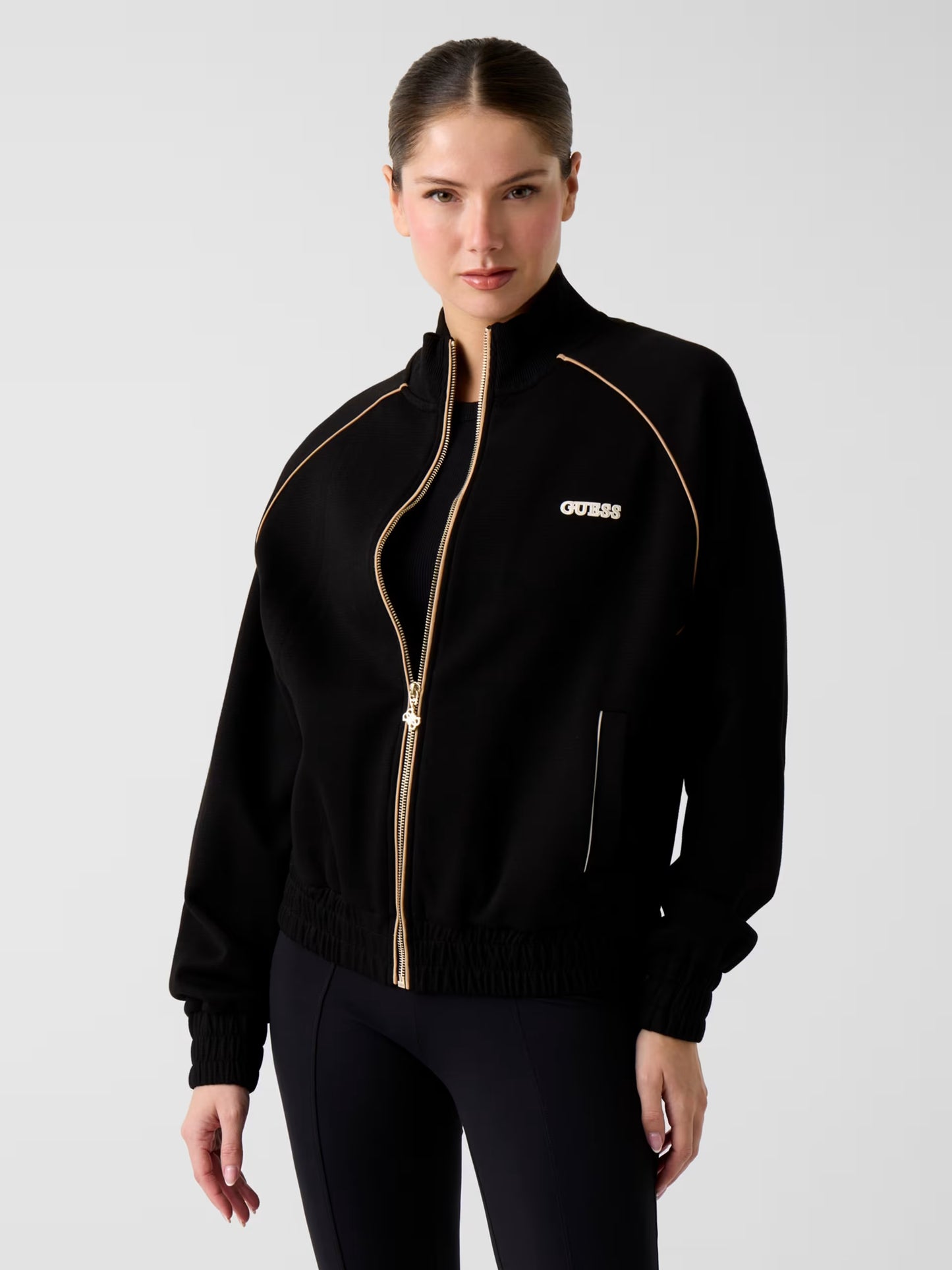 Guess V6RQ00KD852 Maglione a collo alto con zip integrale