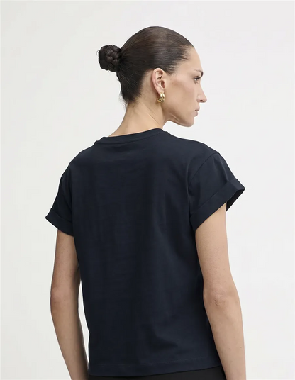Guess T-shirt donna con logo di strass blu