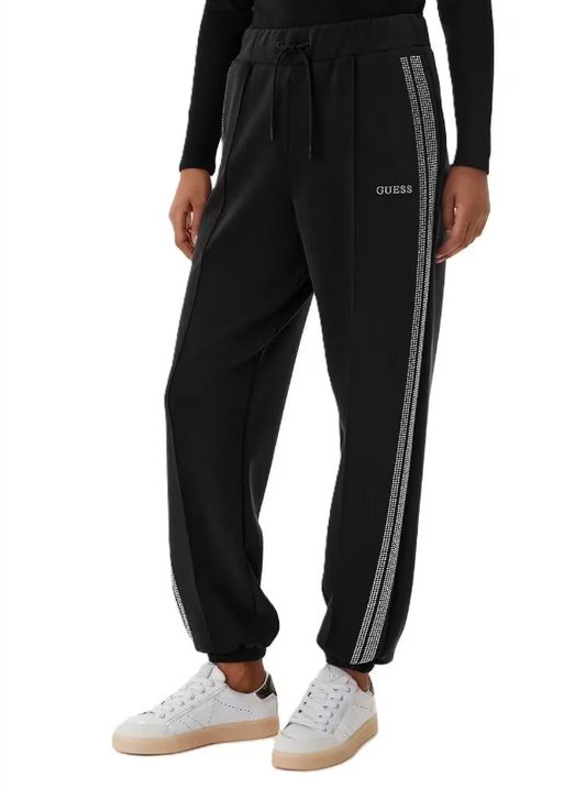 Guess V6RB01KCAY2 Pantaloni tuta donna Berthe con dettagli strass
