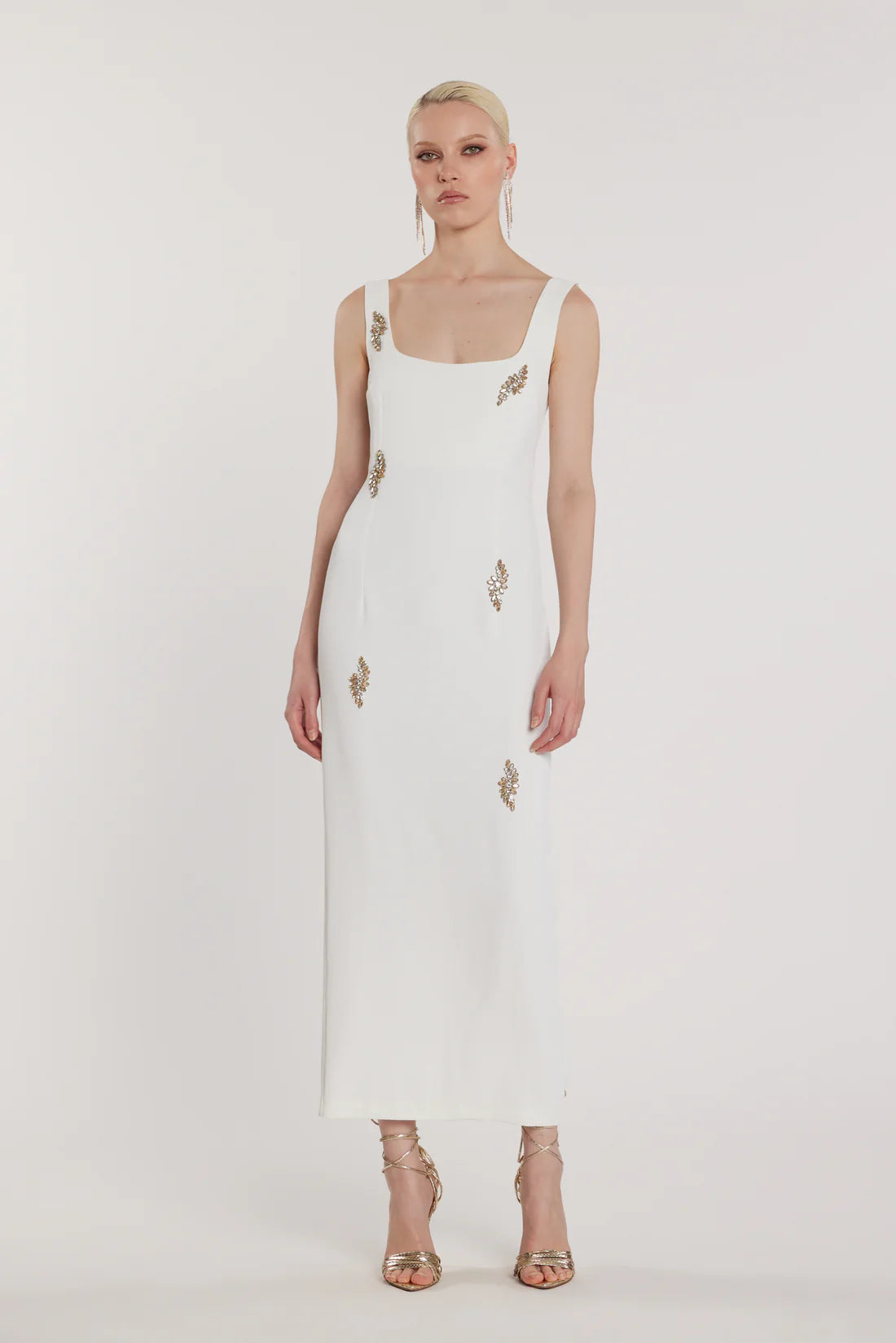 Relish Abito ANGIOLINI senza maniche lungo con applicazioni strass