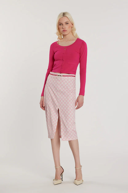 Relish Longuette VINCENT con dettaglio cintura più spacco centrale stampa logo all over