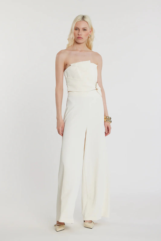 Relish Tuta UETT lunga smanicata con fascia ventaglio più pieghe più effetto cintura