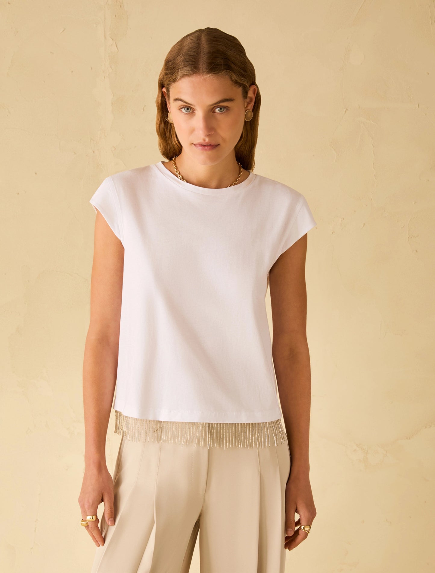 Penny Black PBBOCEANO T-shirt con frangia di perline