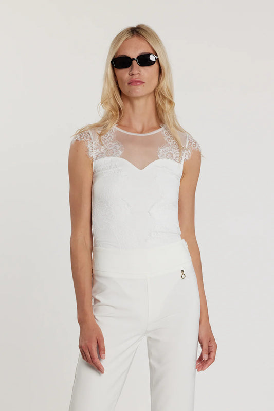 Relish Body BASIS maniche corte con inserti tulle più pizzo