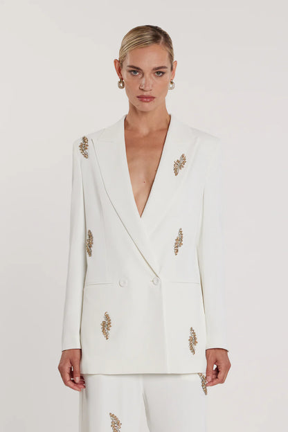 Giacca DULEDAM maniche lunghe doppia abbottonatura con applicazioni strass