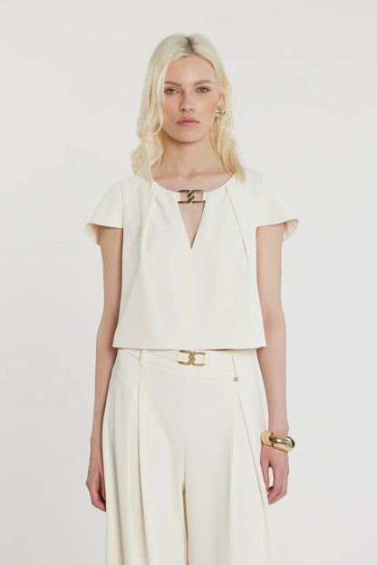 Relish Blusa CAPUCINE corta maniche corte con goccia più passante logo