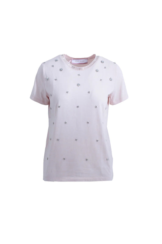 Relish T-Shirt MONROEL maniche corte con baguette più applicazione effetto fiore