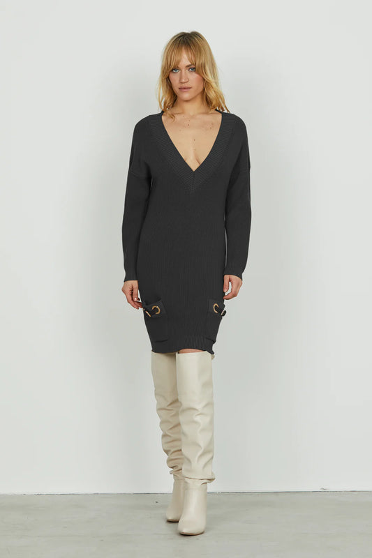 Relish Abito ANAFI Corto Manica Lunga Nero