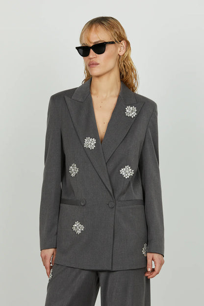 Relish Giacca DULEDA manica lunga doppio petto applicazioni fiori strass