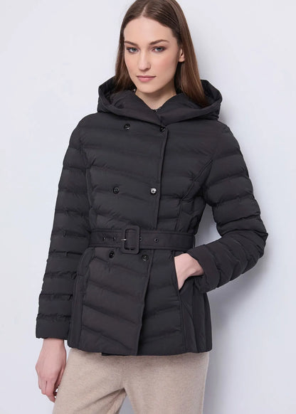 Gaudì Piumino da donna con cappuccio e cintura